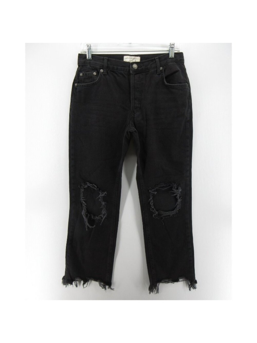 We The Free Free People Jeans 26 Ripped Cropped Button Fly Raw Hem